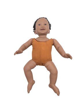 Ashton Drake Ping Lau ADG Baby Doll With Brown Cloth Body & Crochet Outfit